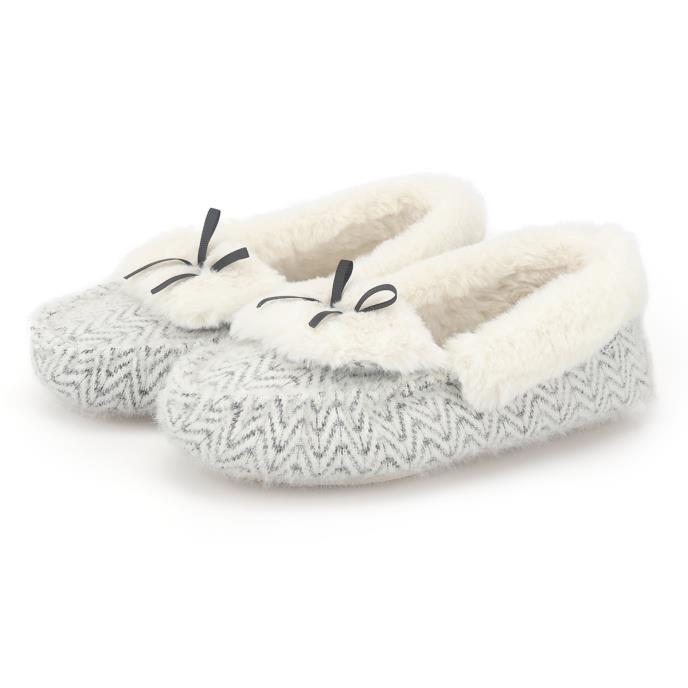 totes toasties® Ladies Sparkle Moccasin Slippers Cream Multi Extra Image 2